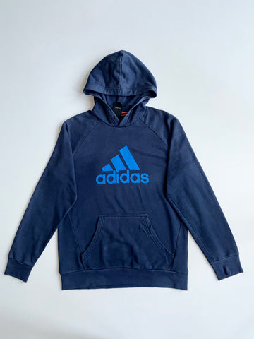 Adidas Performance Essentials Logo Navy Pullover Hoodie(M)