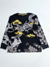 Pansion Black Japanese Dragon Cloud Print Long Sleeve Tee (2XL)