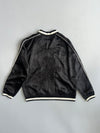 Unrelaxing Design” Satin Souvenir Jacket Black Tiger Embroidered Varsity Bomber (M)
