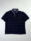 Tommy Hilfiger Windowpane Check Polo — Navy/White (XL)