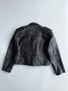 Vintage Black Pure Leather Biker Jacket Belted Moto Style (L/XL)