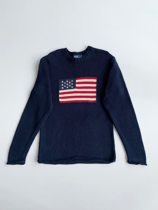 Polo Ralph Lauren Flag Knit Sweater – Navy (M)
