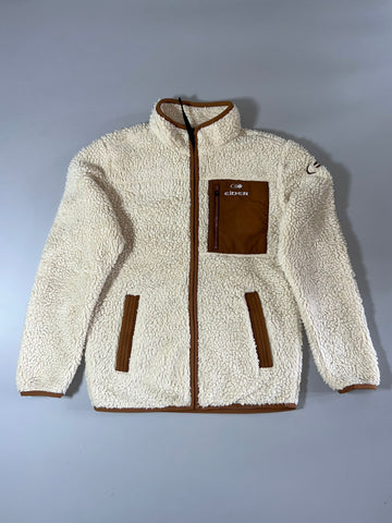Eider Sherpa Fleece Full-Zip Jacket – Cream/Tan, (S)