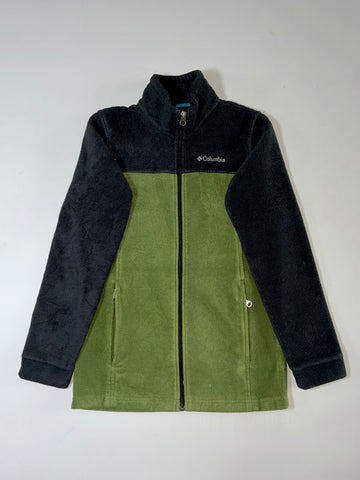 Columbia Two-Tone Full-Zip Fleece Jacket – Black/Olive Green (XS)