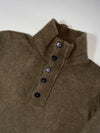 Stone Island Button Mock Neck Wool Knit – Olive Green (M/L)
