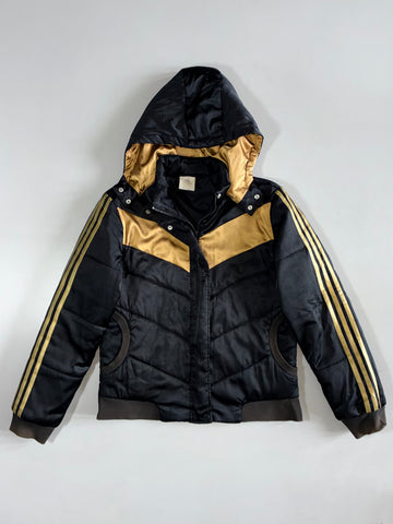 Adidas Black/Gold Hooded Puffer Jacket (S)