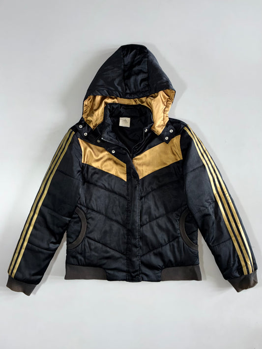 Adidas Black/Gold Hooded Puffer Jacket (S)
