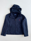 Polo Ralph Lauren Navy Fleece-Lined Hooded Windbreaker Jacket(Xl/2Xl)
