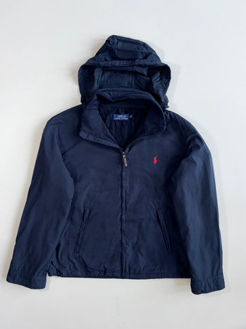 Polo Ralph Lauren Navy Fleece-Lined Hooded Windbreaker Jacket(Xl/2Xl)