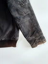 Vintage Dickies Faded Black Canvas Duck Quilted Hooded Work Jacket (XL)
