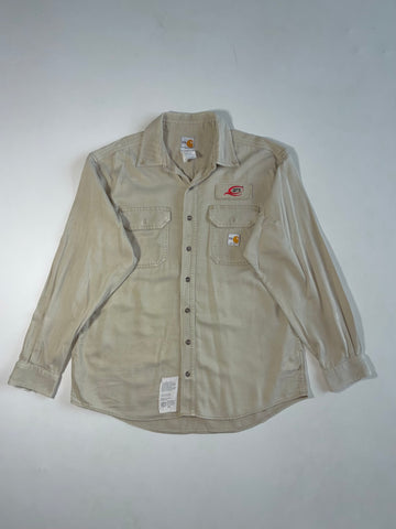 Carhartt FR Flame Resistant Work Shirt Khaki, QTS Company Patch,  Regular (XL/2XL)