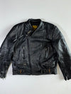 JTS Vintage Black Belted Biker Jacket (L/XL)