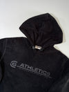 Giordano Black Fleece Hoodie – “G Athletics” Tonal Print  (L)