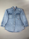 Vintage 90s Tommy Jeans Acid Wash Denim Button-Down Shirt (2XL/3XL)