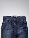 G-Star Raw Dark Wash Distressed Straight Jeans (W:29) (L:38)