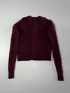 Polo Ralph Lauren Cable Knit Cropped Cardigan – Burgundy Women’s  (S)