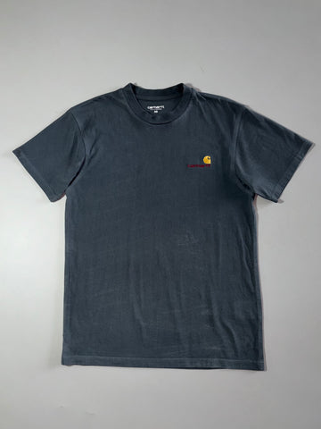 Carhartt WIP American Script Tee – Charcoal Embroidered Logo (M)