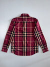 Burberry Brit 100% Cashmere Made in Scotland Signature Check Button-Down Shirt Burgundy (M)