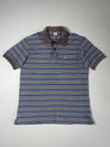 Nike Y2K Striped Pocket Polo, Grey/Blue, Made in Hong Kong (L)