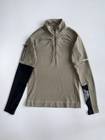 Reebok CrossFit CR-055 Olive Quarter Zip Athletic Pullover (XS)