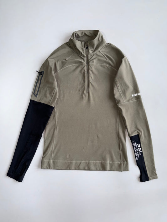 Reebok CrossFit CR-055 Olive Quarter Zip Athletic Pullover (XS)