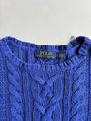 Polo Ralph Lauren Royal Blue Aran Cable Knit Sweater (L)