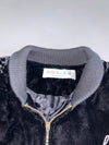I-Ley Made Designs Black Velvet Floral Fully Embroidered Bomber Jacket (M)