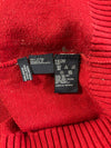 Tommy Hilfiger Red Crewneck Knit Sweater – Chambray Neck Detail (XL)