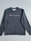 Champion Classic Script Logo Grey Crewneck Sweatshirt(S)