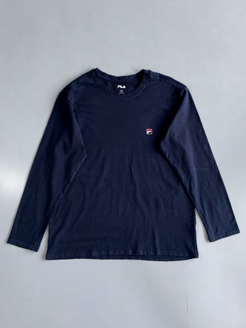 Fila Logo Long Sleeve Tee – Navy (M)