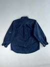 Carhartt Navy Twill Button-Down Work Shirt – Twin Flap Pockets, 100% Cotton (2XL)