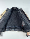 Vintage Ducati Meccanica Black & Cream Leather Racing Jacket (PADDED) (S)