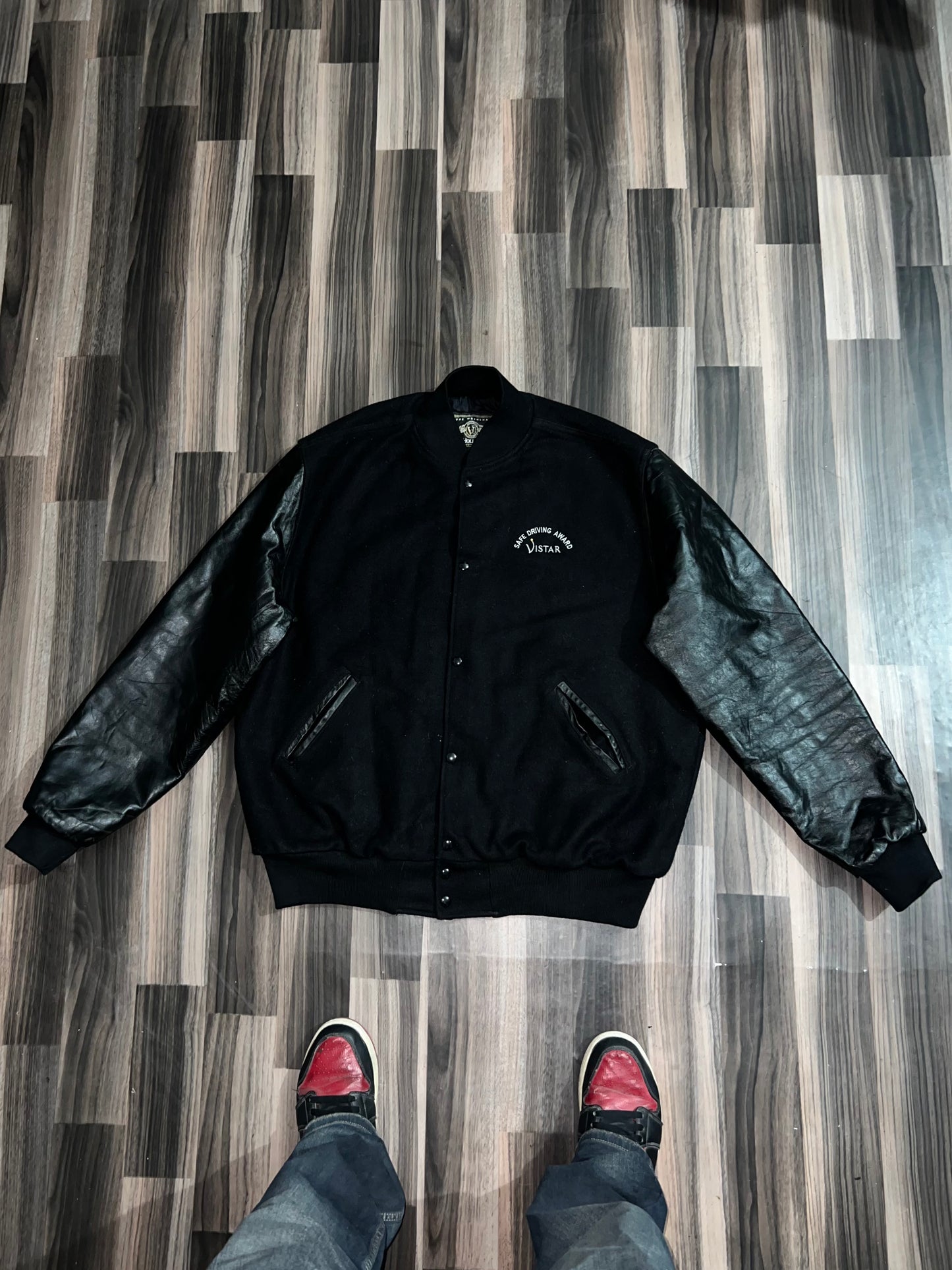 A bUltra Premium Leather Sleeve Varsity Jacket (2XL/3XL)