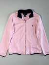 Polo Ralph Lauren Pink Full-Zip Jacket with Navy Collar and Pony Logo (XS)