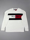 Tommy Hilfiger Signature Flag Logo Knit Sweater – White – (XL)