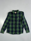 Hollister Green Buffalo Plaid Flannel Button (M)