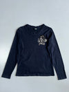 Jizo Street Graphic Long Sleeve T-Shirt | Japanese Skull Back Print Tee (XS)