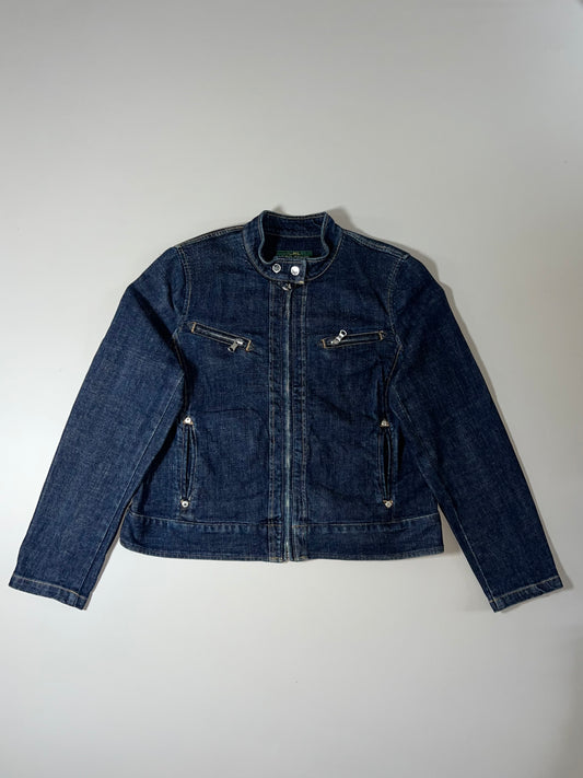 LRL Lauren Jeans Co. Denim Moto Jacket: women's (L)