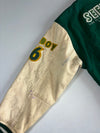 Seed Boy 76 Green Varsity Leather Sleeve Jacket (M/L)