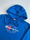 Champion Blue Big Script Logo Hoodie (L)