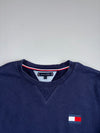 Tommy Hilfiger Flag Logo Navy Crewneck Sweatshirt Sleeve Print(XL)