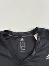 Adidas Running Black Climalite Long Sleeve V-Neck Tee with Reflective Logo (S)