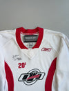 Reebok CCM Windsor Spitfires OHL Hockey Jersey #20E Autographed White Red Youth (M)