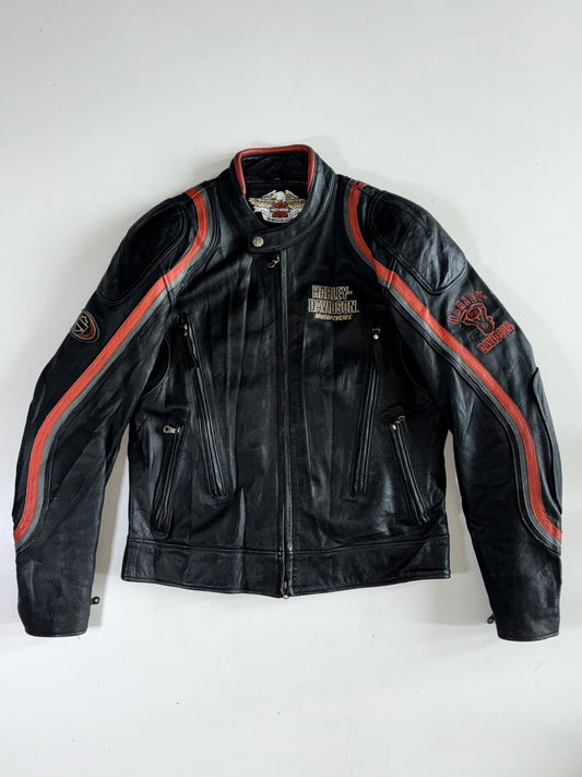 Harley-Davidson American Legend Black Leather Racing Jacket Padded (L)