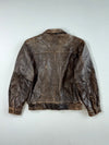 Vintage 90s Outer Wear Concept “Wear Me Out” Distressed Brown Leather Flight Bomber (L)