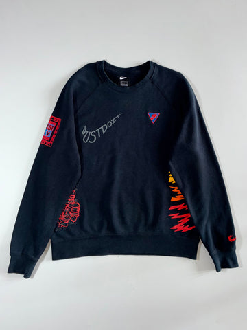Nike Just Do It Graphic Print Crewneck Sweatshirt Black Men’s (L)
