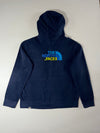Vintage The North Face Navy Blue Fleece Zip-Up Hoodie (2XL)