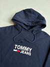 Vintage Tommy Jeans Navy Blue Logo Graphic Hoodie (L)