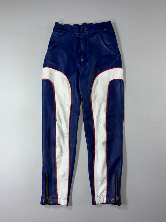 Vintage Leather Racing Motorcycle Pants (W:30) (L:40)