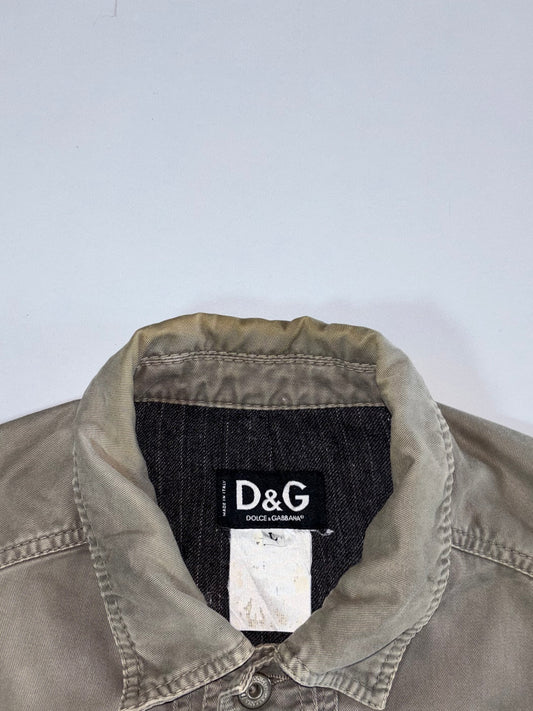 D&G Dolce & Gabbana Cotton Trucker Jacket Khaki/Olive, Size (M/L)